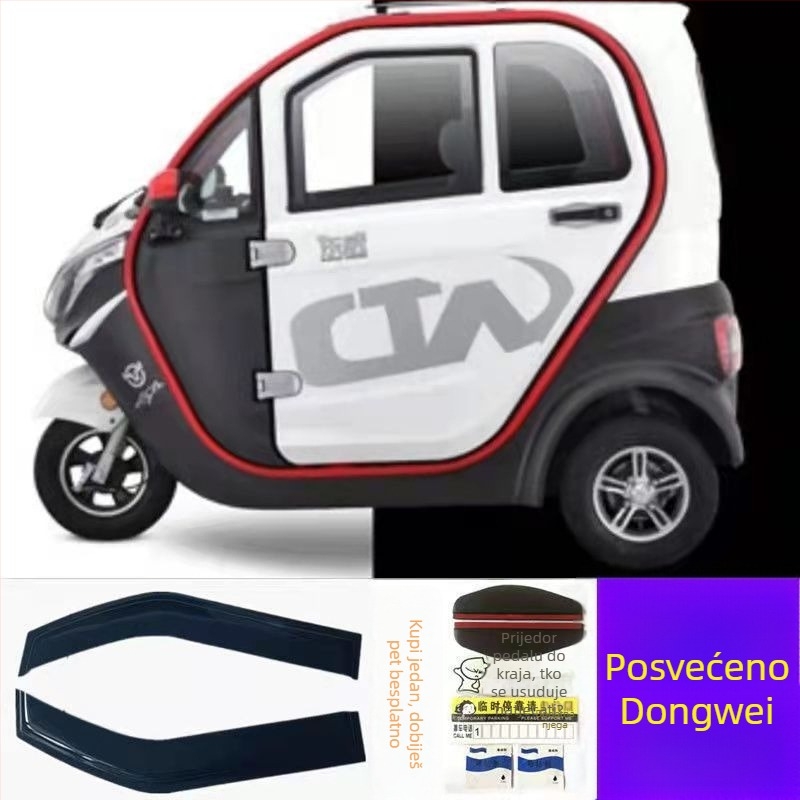 Rain eyebrow za univerzalna vozila, guma, montaža ljepilom, paket od 2 komada