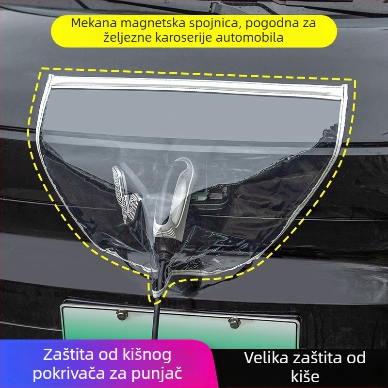 EV punjački port kišnica zaštitni pokrov, Zaštitni pokrov za punjački port (PVC; Model 9875; Pogodno za različite modele električnih vozila; Svrha: Zaštitna upotreba)