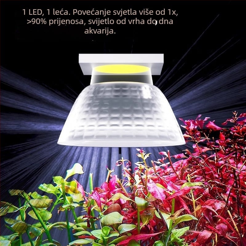 LED svjetlo za akvarij – svjetlo s punim spektrom za vodene biljke, 10.4W