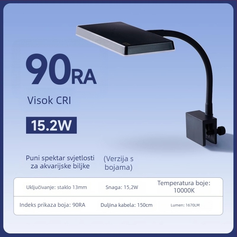 LED svjetlo za akvarij – svjetlo s punim spektrom za vodene biljke, 10.4W
