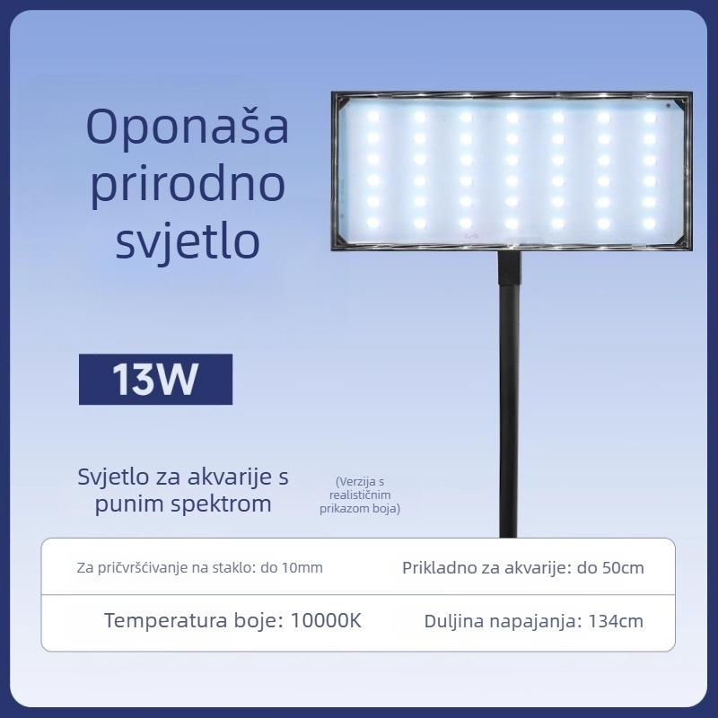 LED svjetlo za akvarij – svjetlo s punim spektrom za vodene biljke, 10.4W