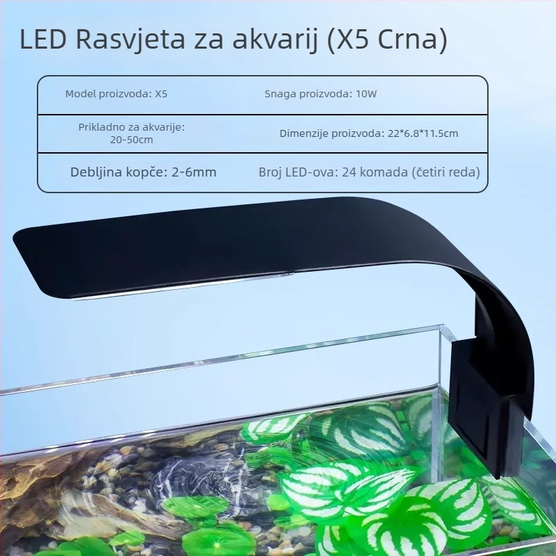 LED Clip svjetlo za akvarij – tanko mini LED svjetlo za vodene biljke (Marka: Rong xingda; Porijeklo: Kina; Funkcija: Osvjetljenje; Kod proizvoda: Clip light)