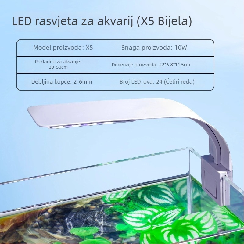 LED Clip svjetlo za akvarij – tanko mini LED svjetlo za vodene biljke (Marka: Rong xingda; Porijeklo: Kina; Funkcija: Osvjetljenje; Kod proizvoda: Clip light)