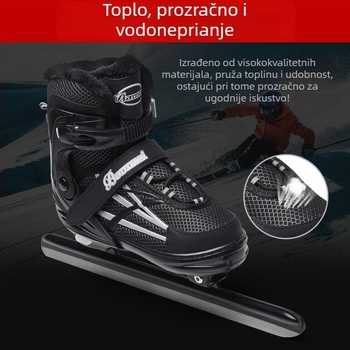 Cipele za led - Gornji dio od najlonske mreže, Oštrica od nehrđajućeg čelika, Đon od PE, Duljina oštrice 50 cm, Značka Companion Wei