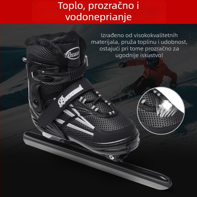 Cipele za led - Gornji dio od najlonske mreže, Oštrica od nehrđajućeg čelika, Đon od PE, Duljina oštrice 50 cm, Značka Companion Wei