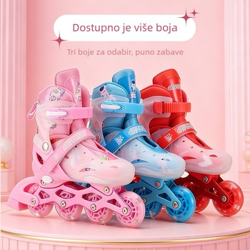 Unisex inline skates za početnike s kompletnom zaštitnom opremom, jednoredni kotači PU, Le Shang
