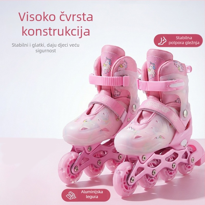 Unisex inline skates za početnike s kompletnom zaštitnom opremom, jednoredni kotači PU, Le Shang
