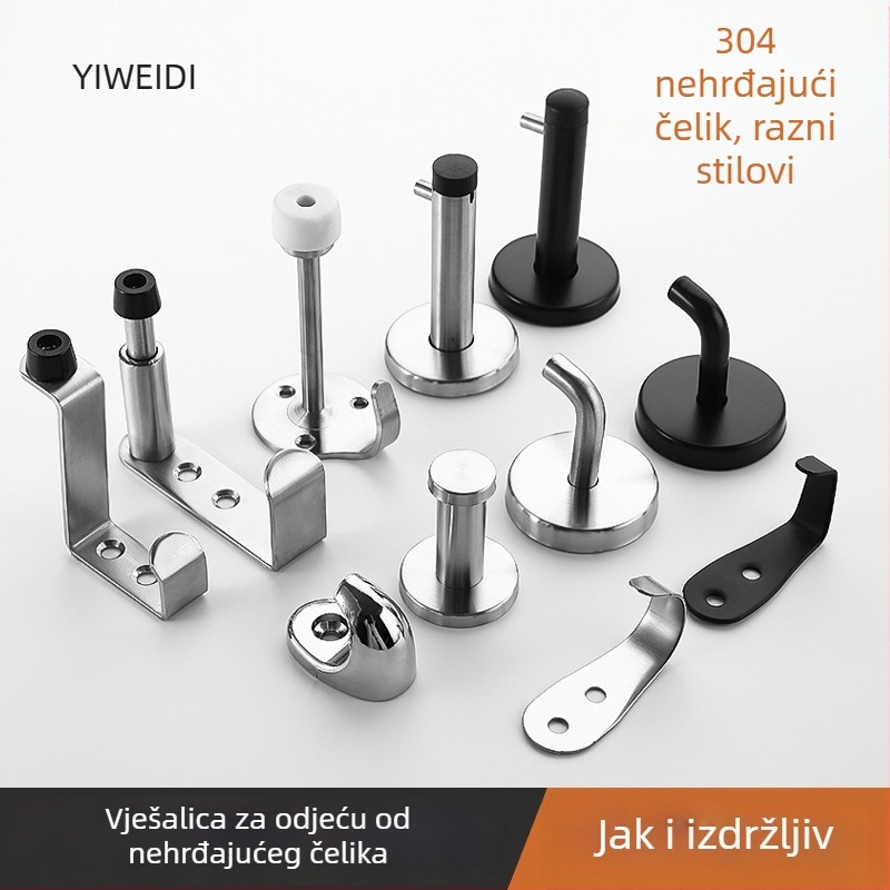 Vješalica za kapute za pregradnu kupaonicu, 304 nehrđajući čelik, model 304, završna obrada žičanim završetkom, moderni minimalistički stil