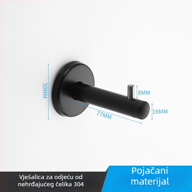 Vješalica za kapute za pregradnu kupaonicu, 304 nehrđajući čelik, model 304, završna obrada žičanim završetkom, moderni minimalistički stil