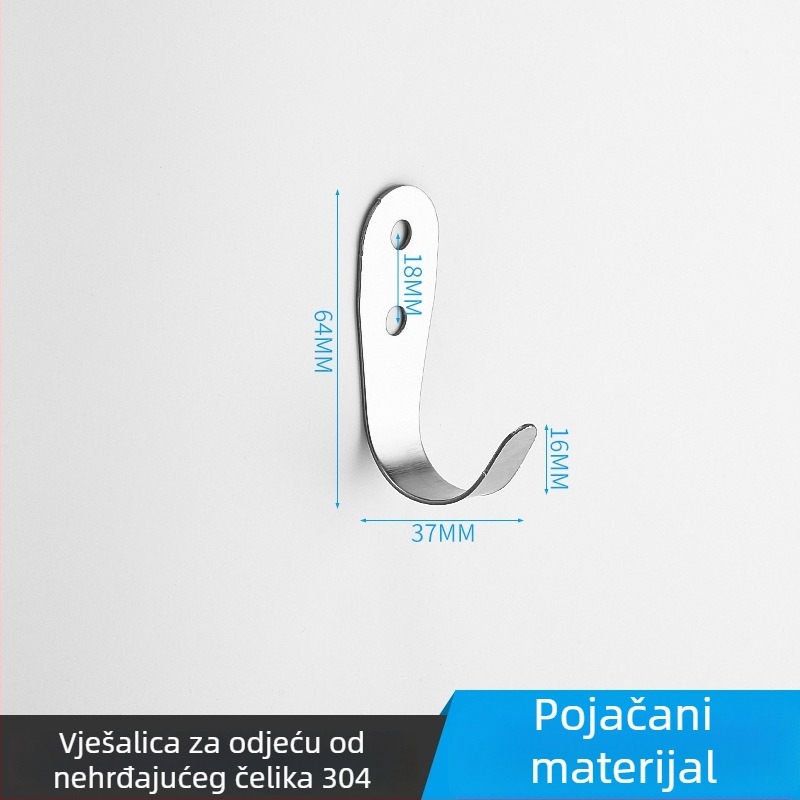 Vješalica za kapute za pregradnu kupaonicu, 304 nehrđajući čelik, model 304, završna obrada žičanim završetkom, moderni minimalistički stil