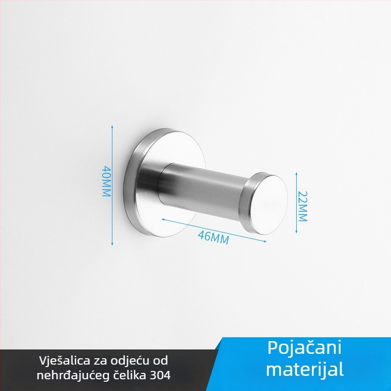 Vješalica za kapute za pregradnu kupaonicu, 304 nehrđajući čelik, model 304, završna obrada žičanim završetkom, moderni minimalistički stil