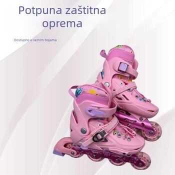 Dječje rolerice od PU s metalnom podesivom kopčom, jednoredne inline rolkice za početnike