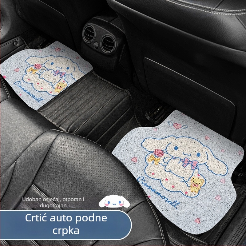 Automobilska PVC podloga za pod – karikatura psa, periva, tkanina, oblik: vanzemaljac