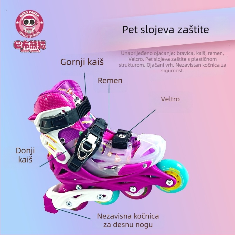 Dječje inline skije s LED svjetlima