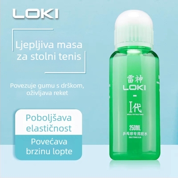 LOKI profesionalno organsko ljepilo za rekete za stolni tenis s četkicom, tekuće ljepilo za stolni tenis i feather tennis, prilagodljivo obrađivanje