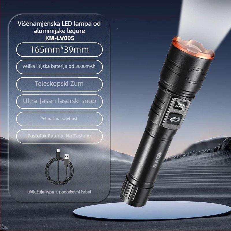 LED svjetiljka od aluminijskog legura, 15W, 3000mAh, 360° okretanje