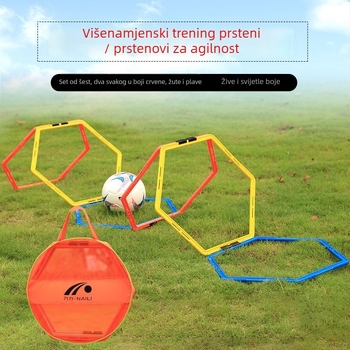 Nogometni trening prsten: debeli šesterokutni agilni prsten, poligonalni trening krug, PP materijal, prilagodljiva obrada, porijeklo Zhejiang
