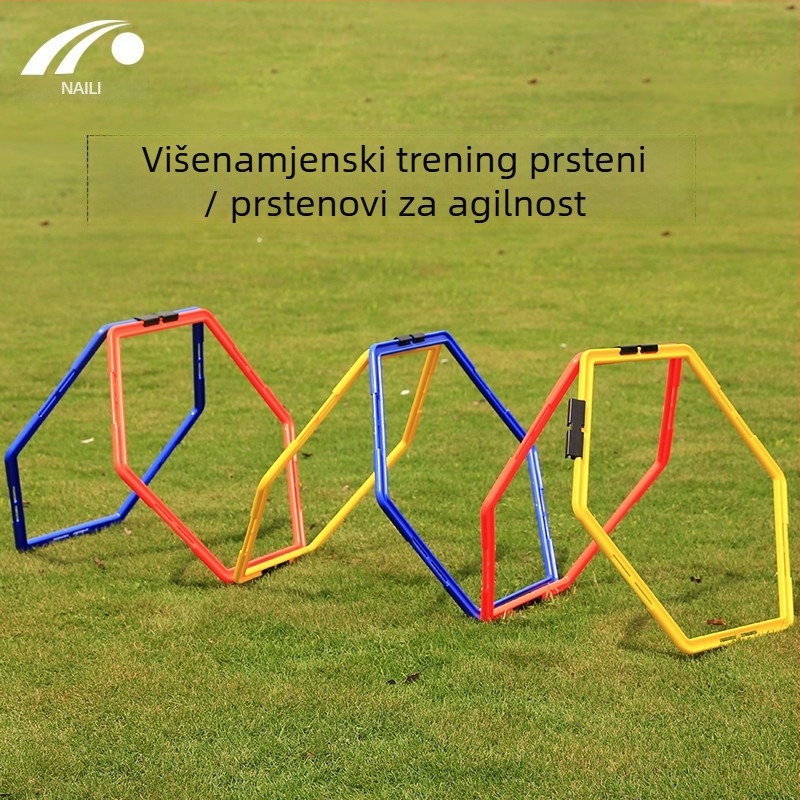 Nogometni trening prsten: debeli šesterokutni agilni prsten, poligonalni trening krug, PP materijal, prilagodljiva obrada, porijeklo Zhejiang