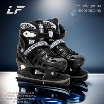 Longfeng ledene klizaljke s nehrđajućim čeličnim oštricama za tinejdžere i odrasle; gornji dio PVC mreže; potplat PP; pogodne za brzinsko i umjetničko klizanje