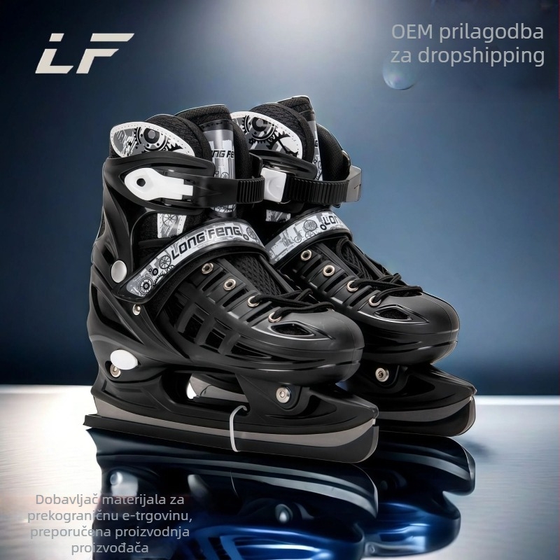 Longfeng ledene klizaljke s nehrđajućim čeličnim oštricama za tinejdžere i odrasle; gornji dio PVC mreže; potplat PP; pogodne za brzinsko i umjetničko klizanje