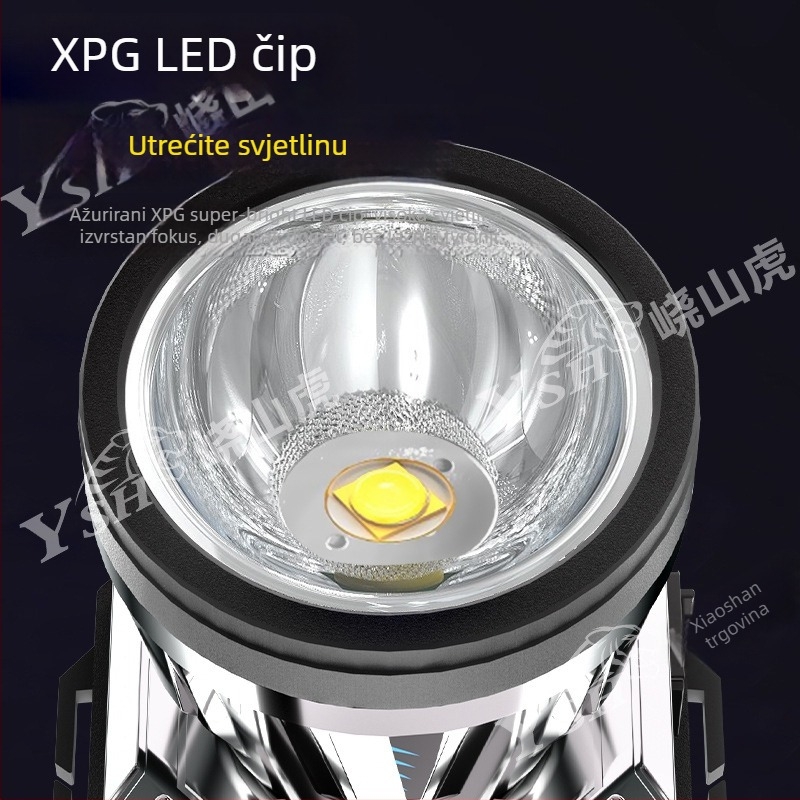 LED čelna svjetiljka, punjiva, vodootporna, 2000mAh, domet 200–500 m