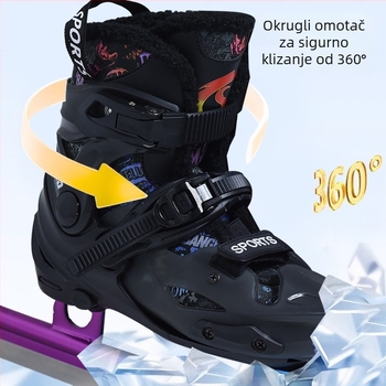 Cipele za brzinsko klizanje - ABS gornji dio, PVC potplat, oštrice leda od karbonskog čelika, podrijetlo Guangdong