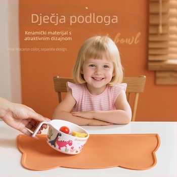 Silikonska dječja podloga za jelo u obliku mačke, nepravilnog oblika, nordijskog stila