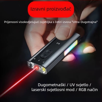 K3 Višenamjenska prijenosna mini LED svjetiljka – aluminijska legura kućište, LED izvor, snaga 5W, kapacitet baterije 750, raspon 100–200m