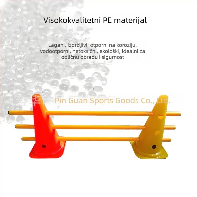 PVC trenažni alati s bušenim kanticama i nogometnim konusima, prilagodljivi