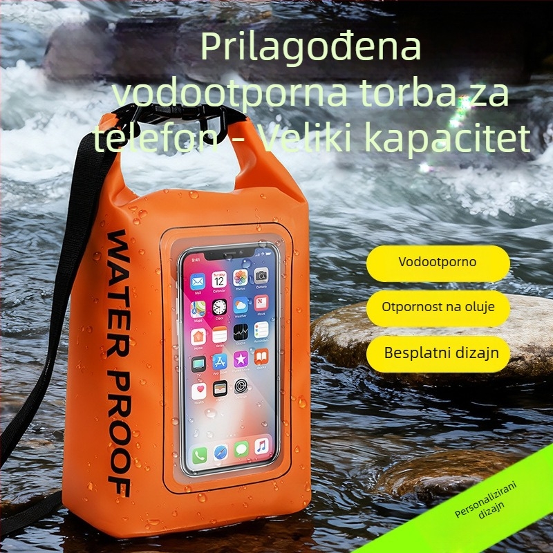 Vanjska vodootporna torba, kapaciteta 2L, PVC materijal, tisk loga i prilagođavanje