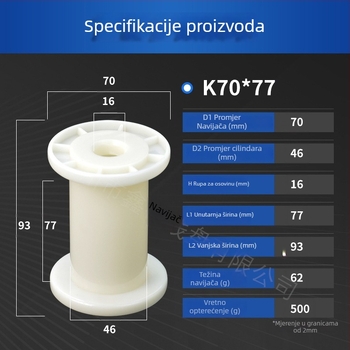 Xindu špulnja za žicu – DIN70, ABS plastika, ISO9001 RoHS certifikat, za metalnu žicu