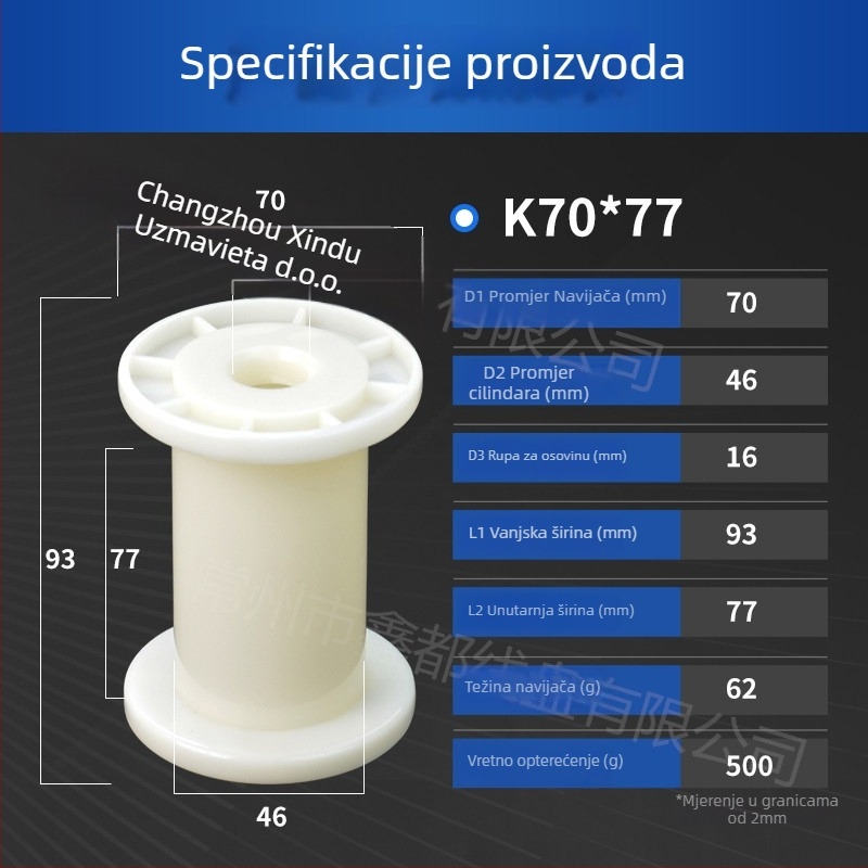 Xindu špulnja za žicu – DIN70, ABS plastika, ISO9001 RoHS certifikat, za metalnu žicu