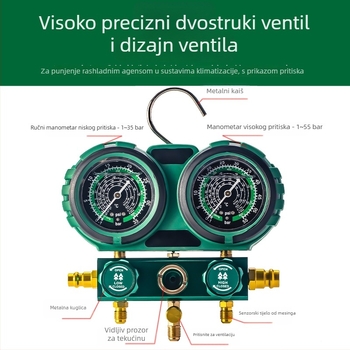 Diafragmalni tlakometar za automobilsku klimu, set alata s R134a rashladnim sredstvom, dvostruki tlakometar R22/R410