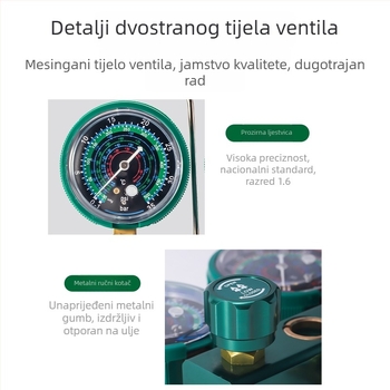Diafragmalni tlakometar za automobilsku klimu, set alata s R134a rashladnim sredstvom, dvostruki tlakometar R22/R410