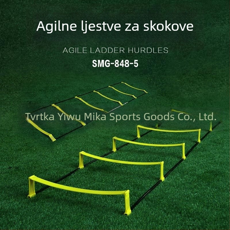 MAI CCA Mecca Nogometni trenažni pomagalo: dvostruko upotrebljiva agilna ljestvica, sklopiva brzinska ljestvica, prepreka i trening koraka (PP materijal, prilagodljiv, 6–16 komada)