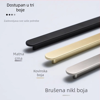Duga ručka za vrata garderobe, stil Light Luxury, cinkovo legura, lijevanje pod tlakom, model 8074