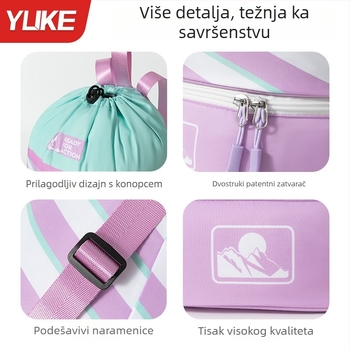 Unisex vodootporna torba za plivanje s odjeljkom mokro/suho, Oxford tkanina, kapacitet 20–35 L, prugasti uzorak, pogodna za sport i aktivnosti na otvorenom