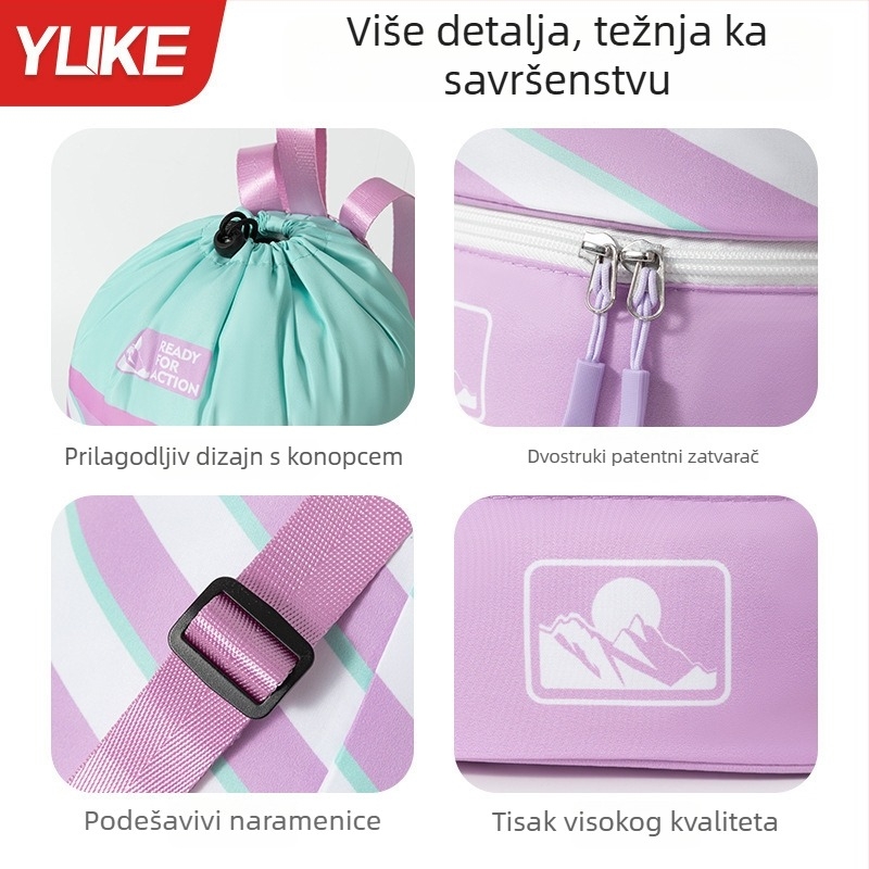 Unisex vodootporna torba za plivanje s odjeljkom mokro/suho, Oxford tkanina, kapacitet 20–35 L, prugasti uzorak, pogodna za sport i aktivnosti na otvorenom