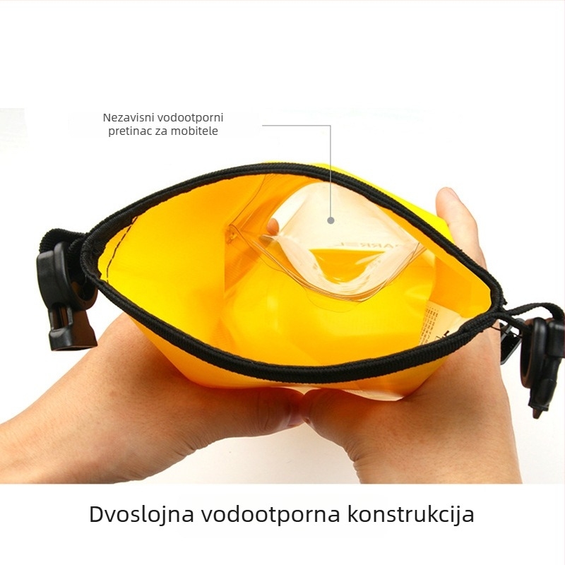Vanjska vodootporna torbica za telefon, 2L, 500D PVC mreža materijal, vodootporna tkanina, crossbody dizajn, pogodna za plažu, plivanje i rafting