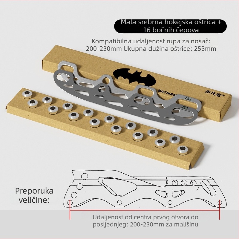 Nerđajući čelni ledni oštrice za rolne cipe — zamjenjive, komplet s mogućnošću postavljanja logotipa; marka Step into the van; materijal oštrice: nehrđajući čelik; upotreba: modificirane rolne cipe; kategorija: obuća za rolanje
