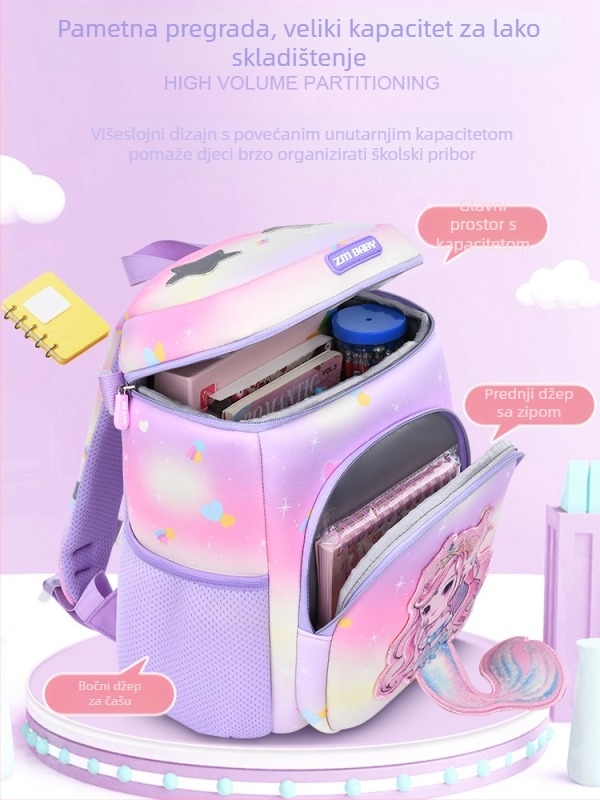 Sesame Baby dječji ranac za vrtić od diving tkanine, s anime uzorkom, remeni s zračnom jastukom, noćna reflektirajuća sigurnost