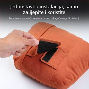 Automobilska jastučnica za vrat s podrškom za leđa, velur materijal, prilagodljivo, minimalistički stil, univerzalna kompatibilnost