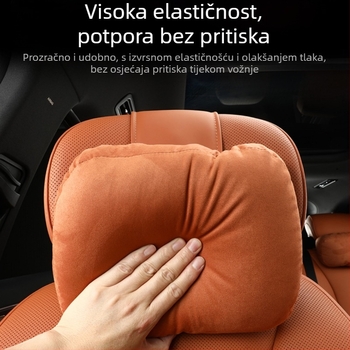 Automobilska jastučnica za vrat s podrškom za leđa, velur materijal, prilagodljivo, minimalistički stil, univerzalna kompatibilnost