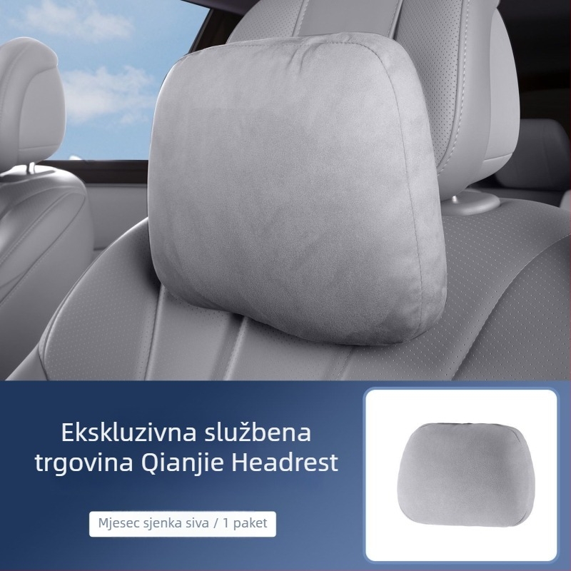 Automobilska jastučnica za vrat s podrškom za leđa, velur materijal, prilagodljivo, minimalistički stil, univerzalna kompatibilnost