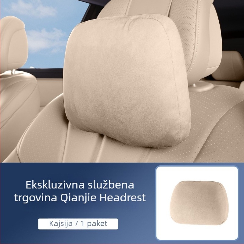 Automobilska jastučnica za vrat s podrškom za leđa, velur materijal, prilagodljivo, minimalistički stil, univerzalna kompatibilnost