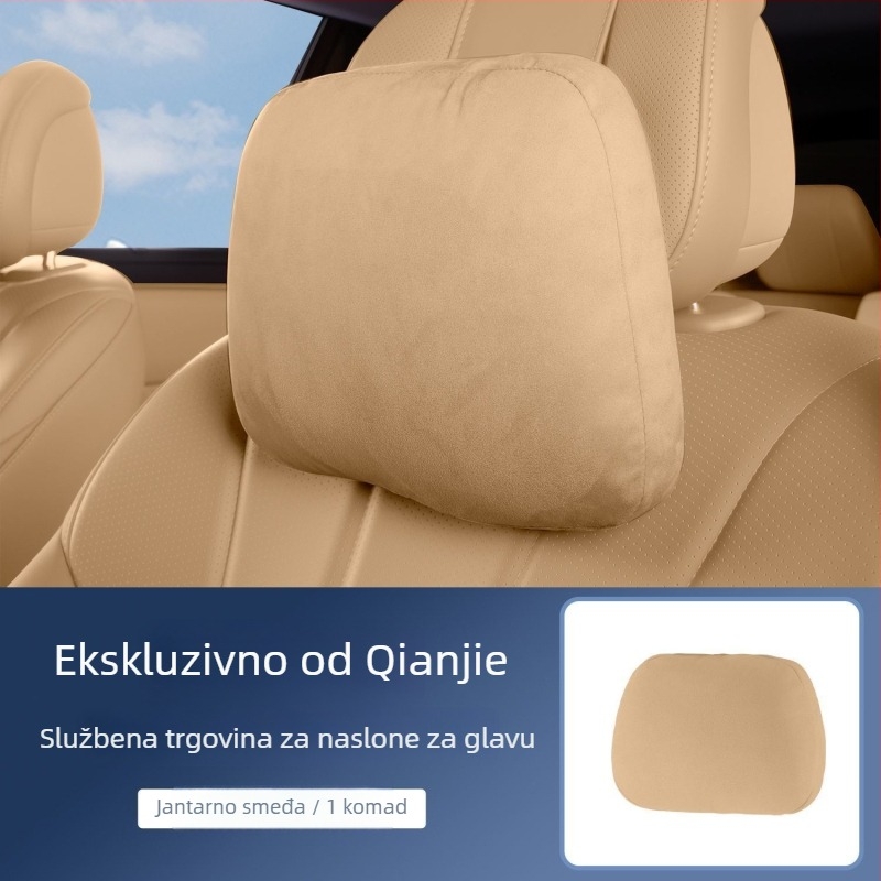 Automobilska jastučnica za vrat s podrškom za leđa, velur materijal, prilagodljivo, minimalistički stil, univerzalna kompatibilnost