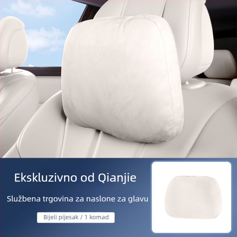 Automobilska jastučnica za vrat s podrškom za leđa, velur materijal, prilagodljivo, minimalistički stil, univerzalna kompatibilnost