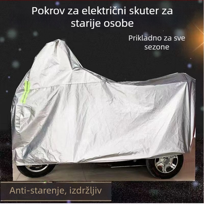 Pokrov za kišu za trokolsku električnu kolica za starije osobe, aluminijska folija, zaštita od prašine i sunca