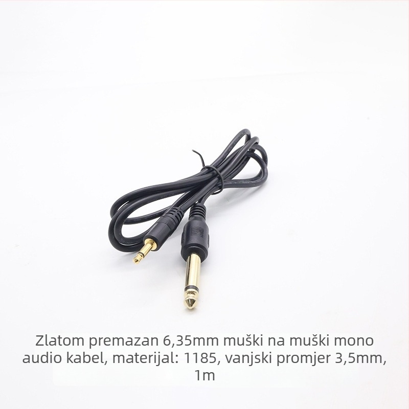 Kebolong audio kabel 6,35 mm na 3,5 mm za gitaru i mikrofon, PVC oklop, ROHS, pogodan za audio i video