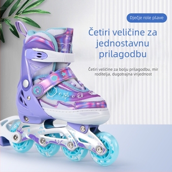 Set dječjih rolki, prilagodljive inline rolne za početnike, svjetleći kotači i protuklizna potplata.